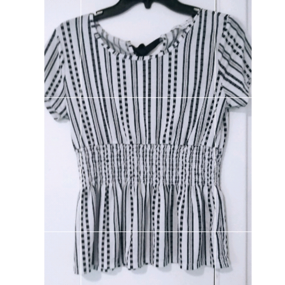 Black and White Blouse